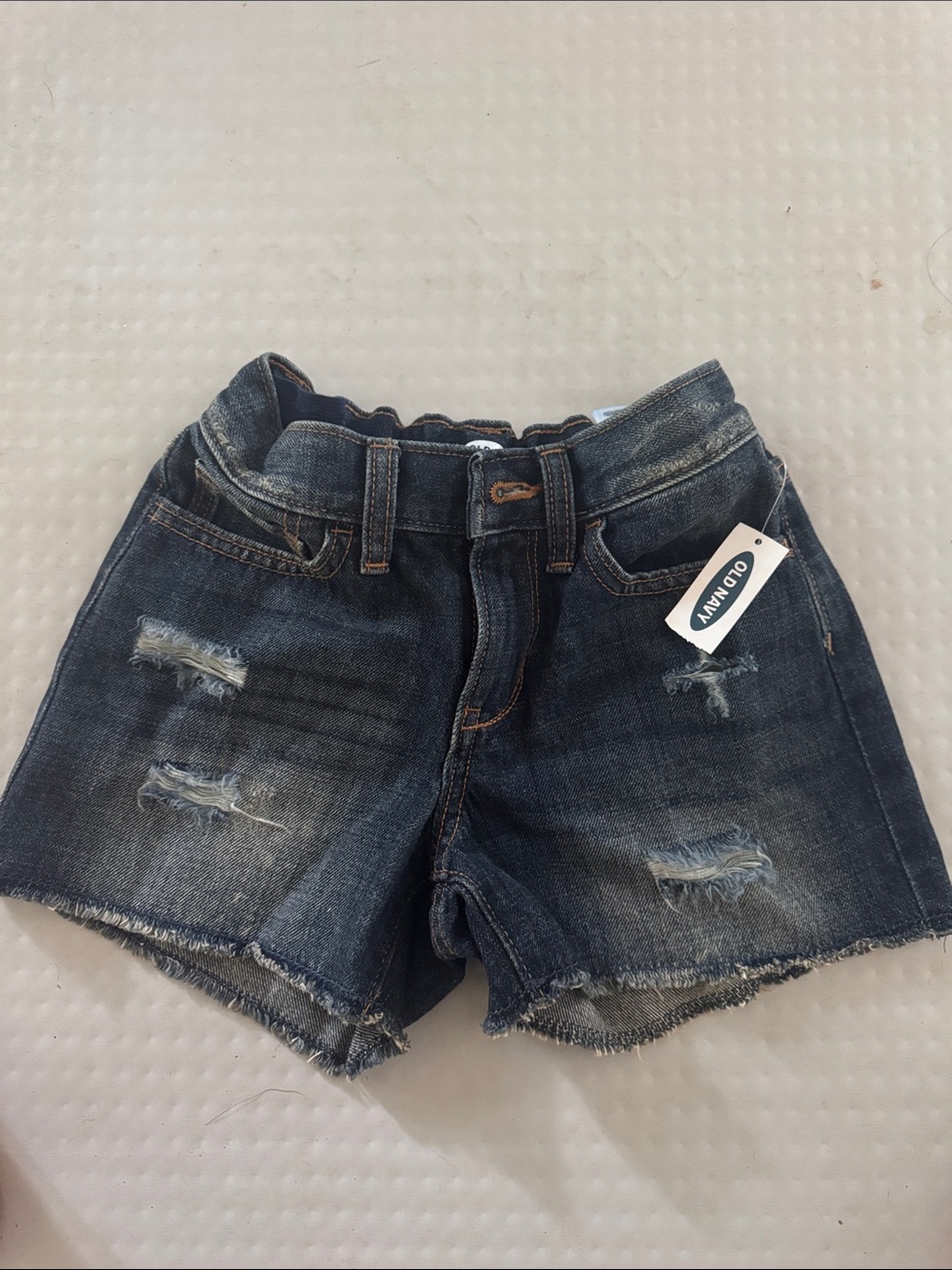 Old Navy Dark Wash Distressed Denim Shorts